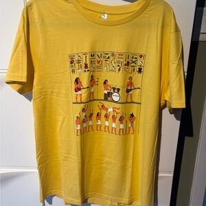 Yellow Graphic T-Shirt with Egyptian Design